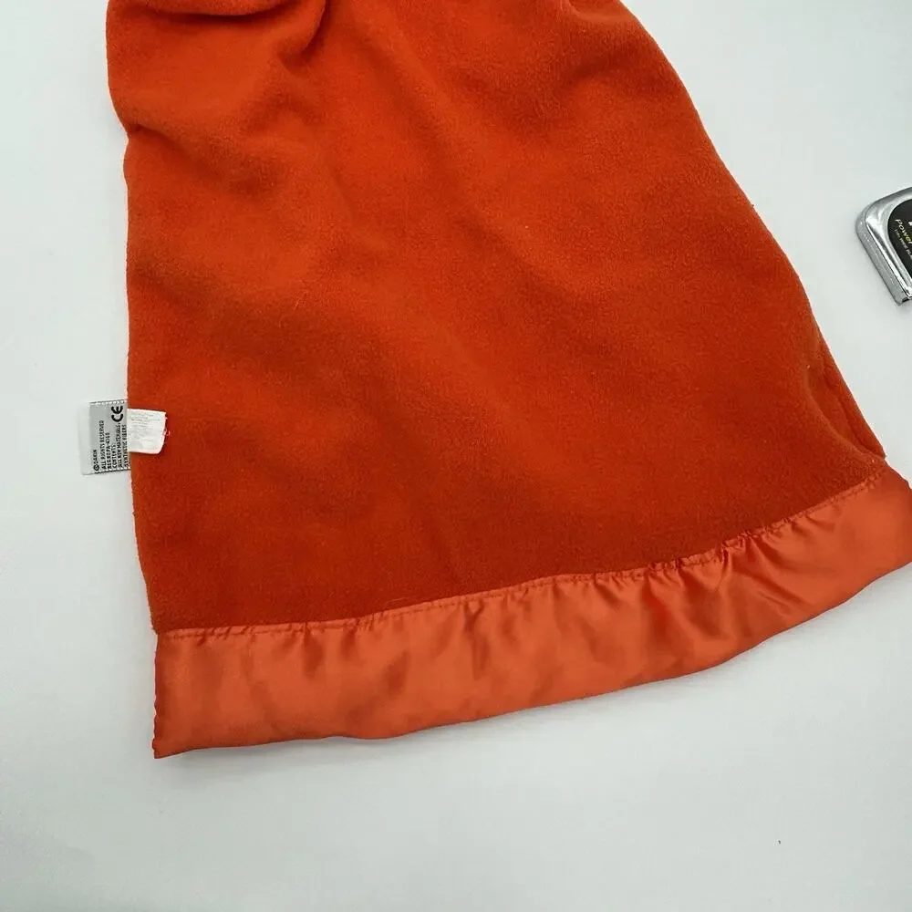 VTG Dakin Clown Lovey Baby Blanket Orange Satin Trim Bow Security HTF